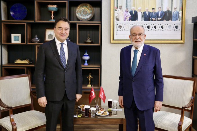 Deva Partisi Genel Başkanı Ali Babacan, Saadet Partisi Genel Başkanı Temel Karamollaoğlu'nu Ziyaret Etti