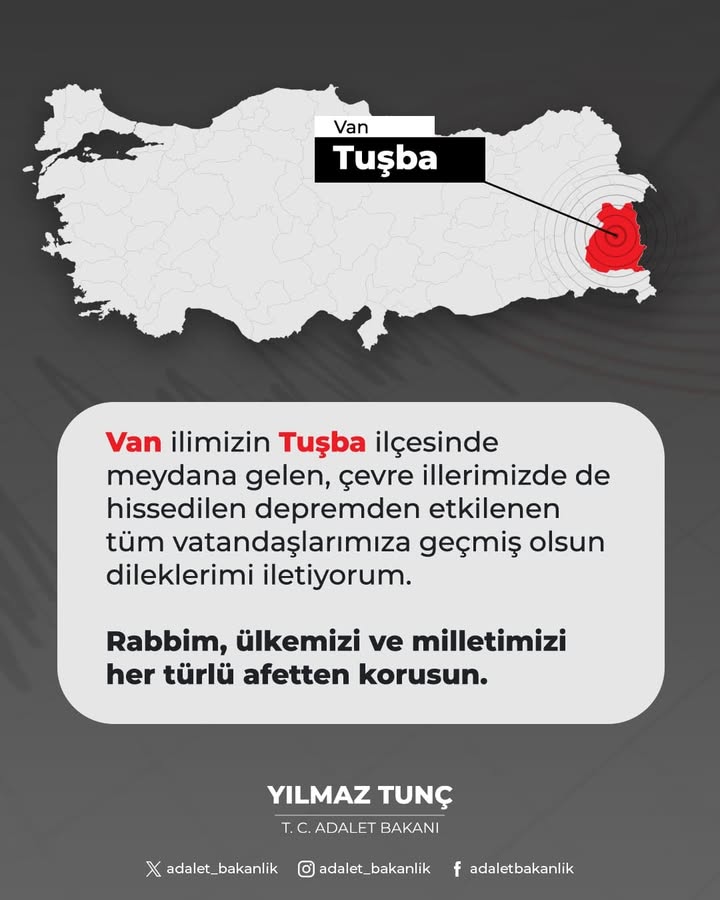 Tuşba ilçesinde Meydana Gelen Depremde Etkilenen Vatandaşlarımıza Geçmiş Olsun Dilekleri