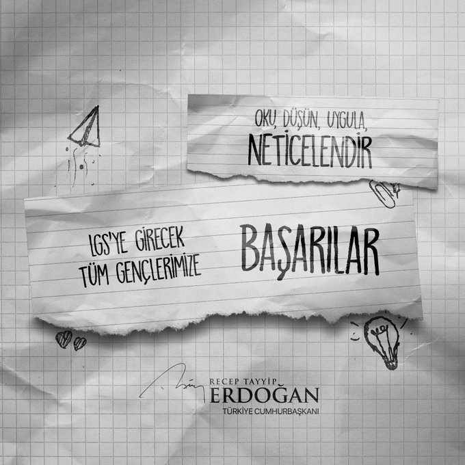 Cumhurbaşkanı Recep Tayyip Erdoğan'dan LGS Öğrencilerine Başarı Dileği