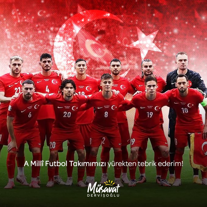 İYİ Parti Genel Başkanı Müsavat Dervişoğlu, A Millî Futbol Takımı'nı Kutladı
