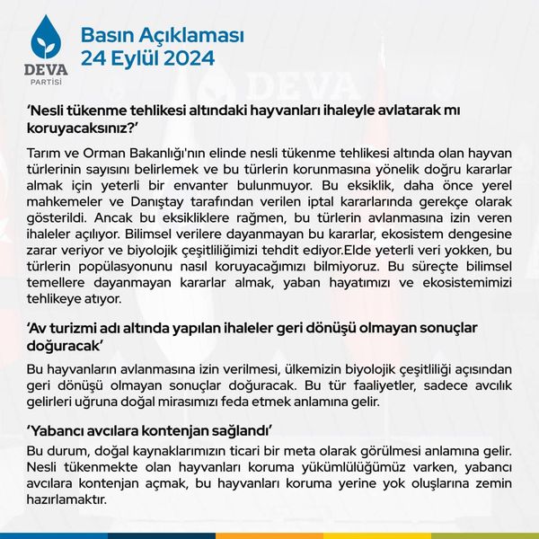 Deva Partisi Genel Başkan Yardımcısı: 