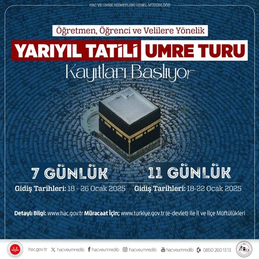 Yarıyıl Tatili Umre Turları Başladı