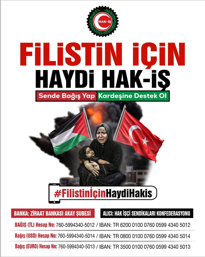 Filistin'e Destek İçin Yardım Kampanyası Başlatıldı