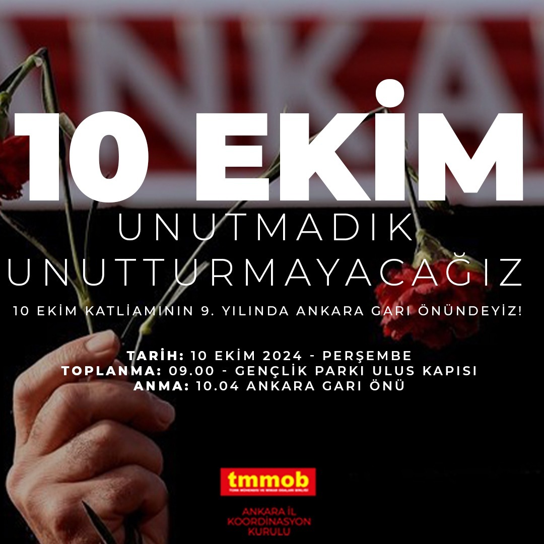 10 Ekim Ankara Katliamı'nın 9. Yılında Anma Etkinliği