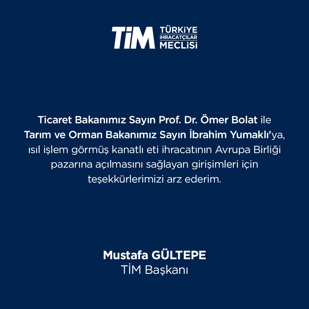 Türkiye'nin Kanatlı Eti İhracatı, Avrupa Birliği Pazarına Açılıyor