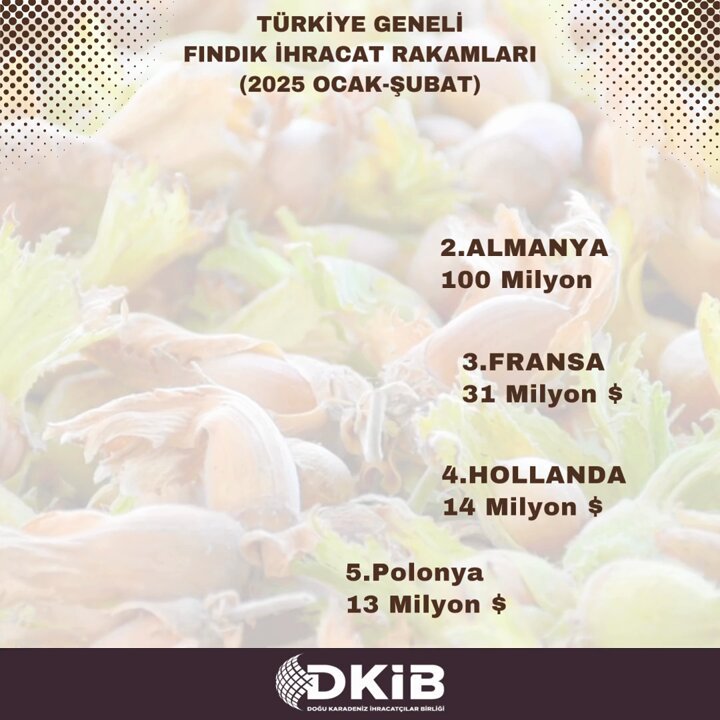 2025 Ocak-Şubat Dönemi Fındık İhracatında Türkiye'nin Başarılı Performansı