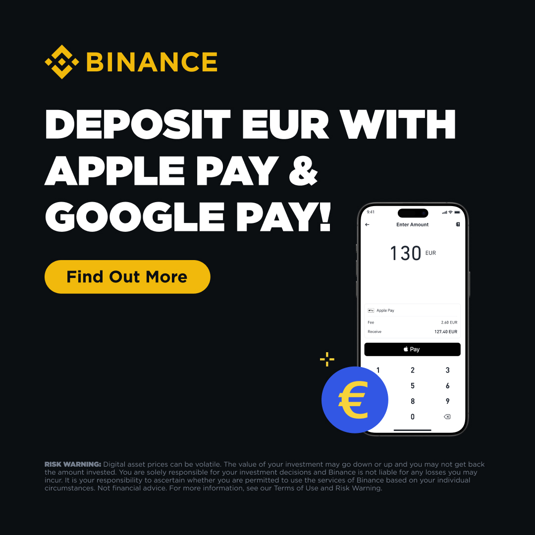 Binance Kullanıcıları Artık Apple Pay ve Google Pay ile Euro Yatırımı Yapabiliyor