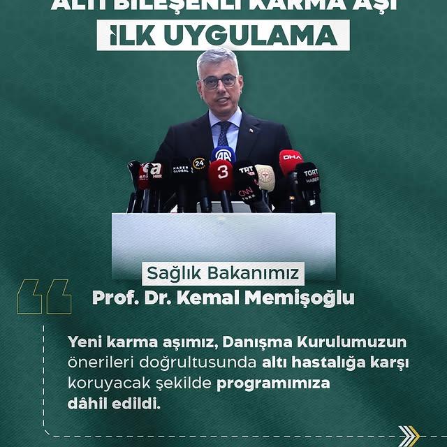 Sağlık Bakanı Memişoğlu, Altı Bileşenli Karma Aşı Uygulamasında Açıklama Yaptı