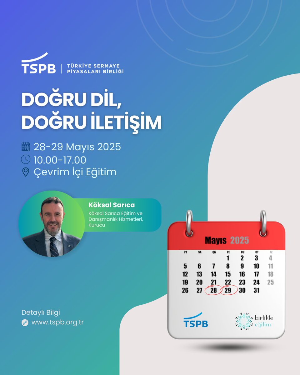 Türkiye Sermaye Piyasaları Birliği, İş Hayatı ve Sosyal İlişkilerde Etkili İletişim İçin Eğitim Tertibi Duyurdu