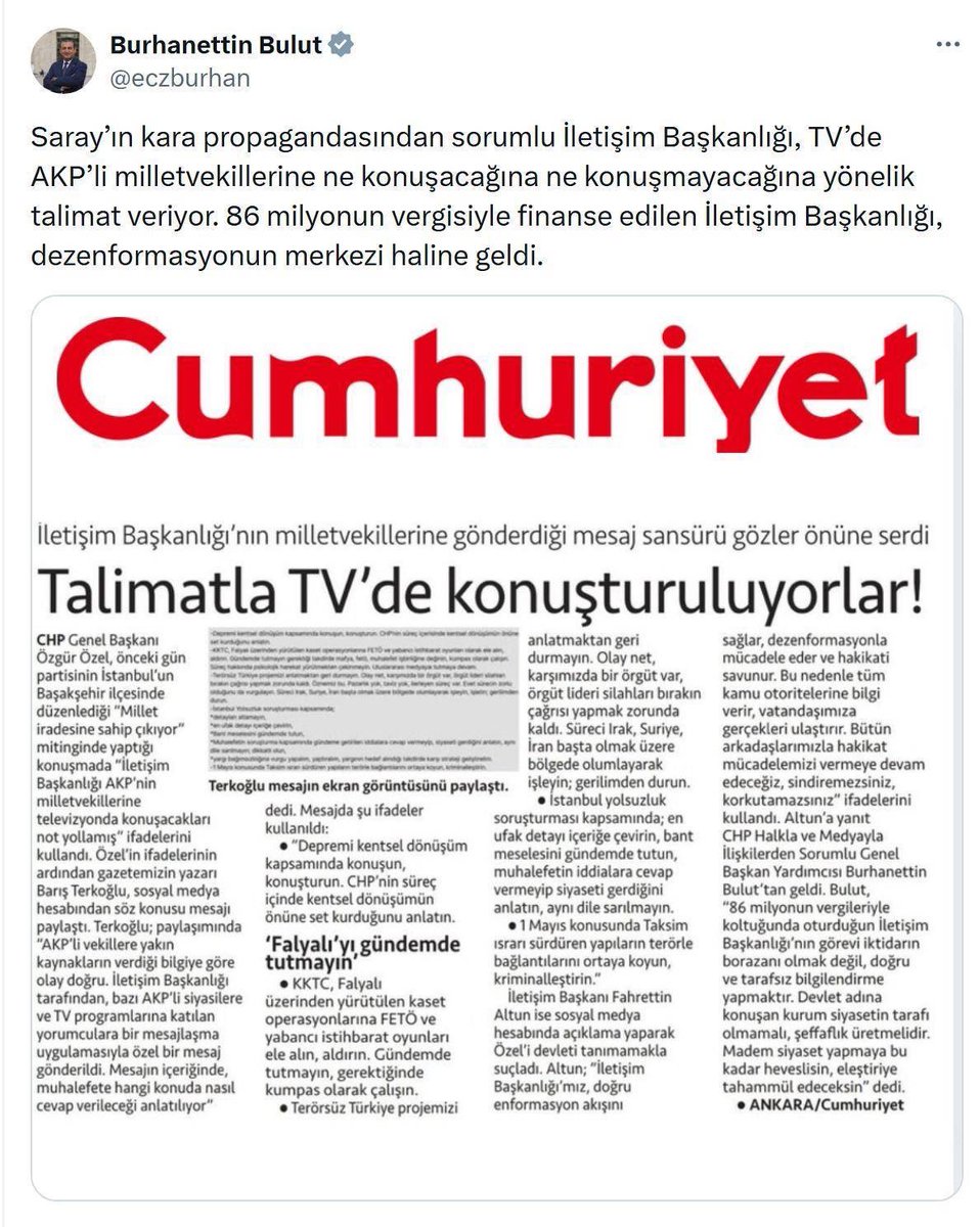 CHP'li Bulut, İktidarı Dezenformasyonla Mücadele İddiasına Yönelik Eleştirilerde Bulundu