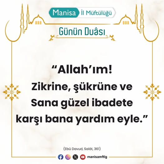 Manisa İl Müftülüğünden Günlük Dua Mesajı