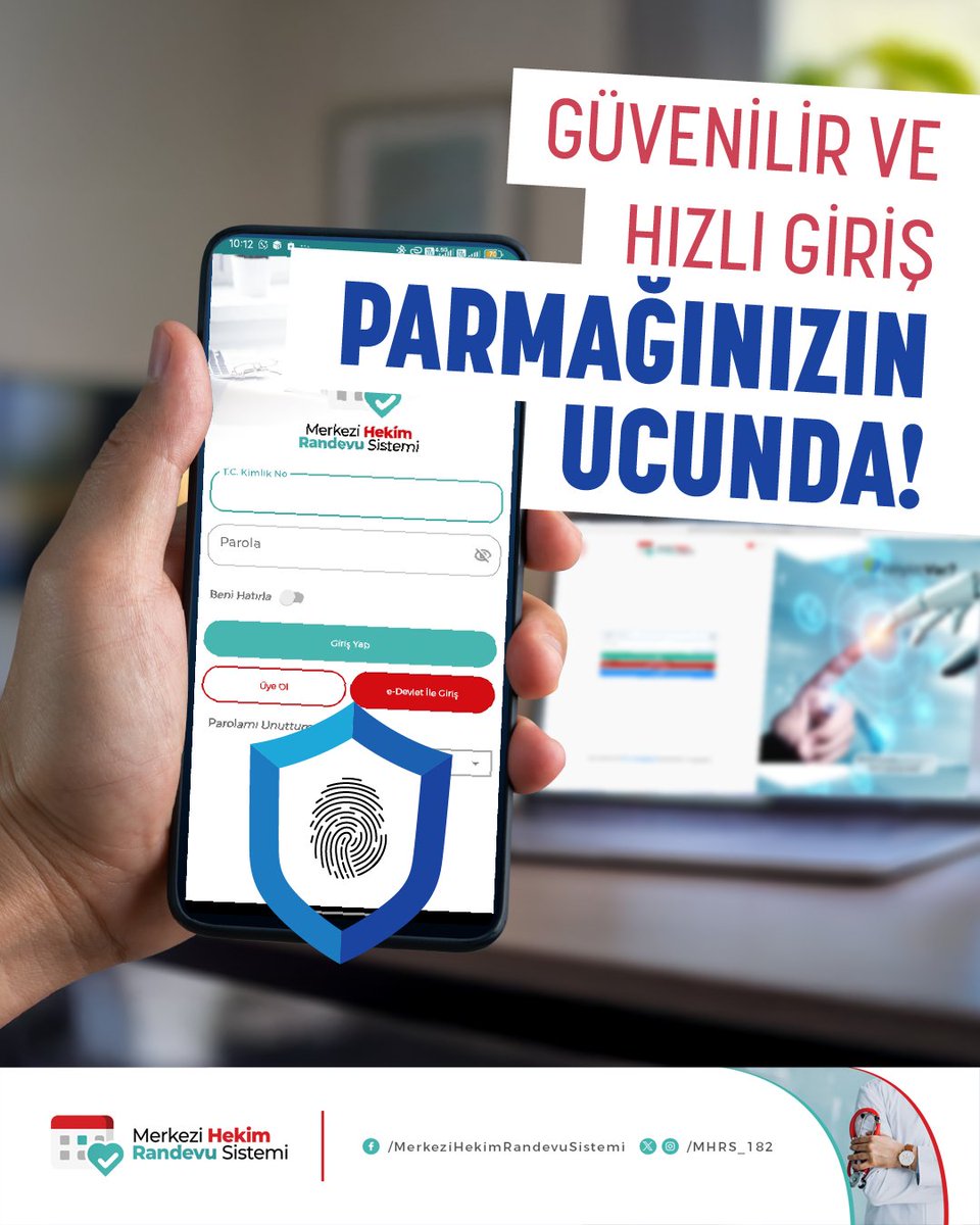 MHRS Mobil Uygulamasında Parmak İzi Girişi Aktif Edilebilir