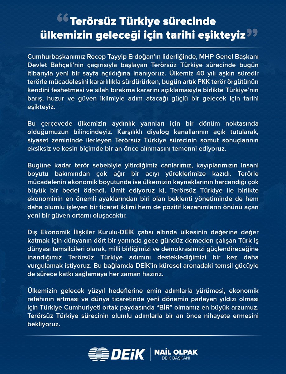 PKK'nın Kendi Kendine Fesih ve Silah Bırakma Kararı Hakkında Değerlendirme