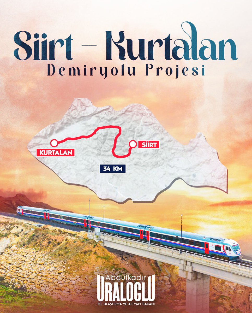 Siirt'e Demiryolu Bağlantısı: 34 Kilometre Uzunluğunda Yeni Hat İnşa Ediliyor