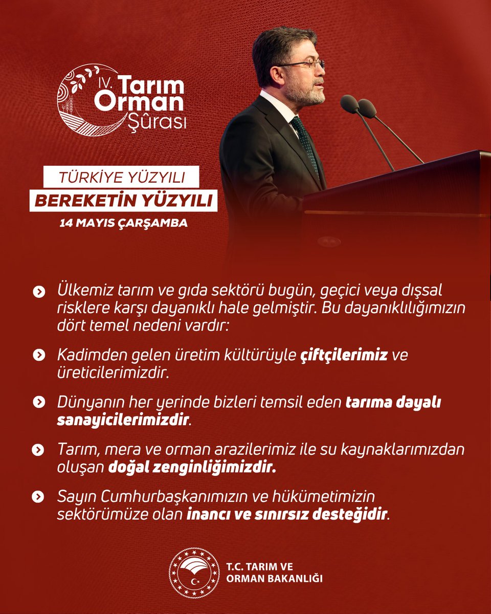 Tarım ve Orman Bakanı Yumaklı: Türkiye Tarım ve Gıda Sektörü Dayanıklı Hale Geldi