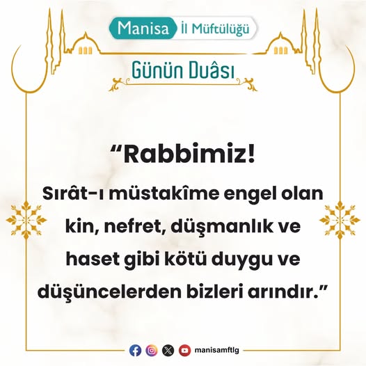 Manisa İl Müftülüğü'nden Günlük Dua Paylaşımı