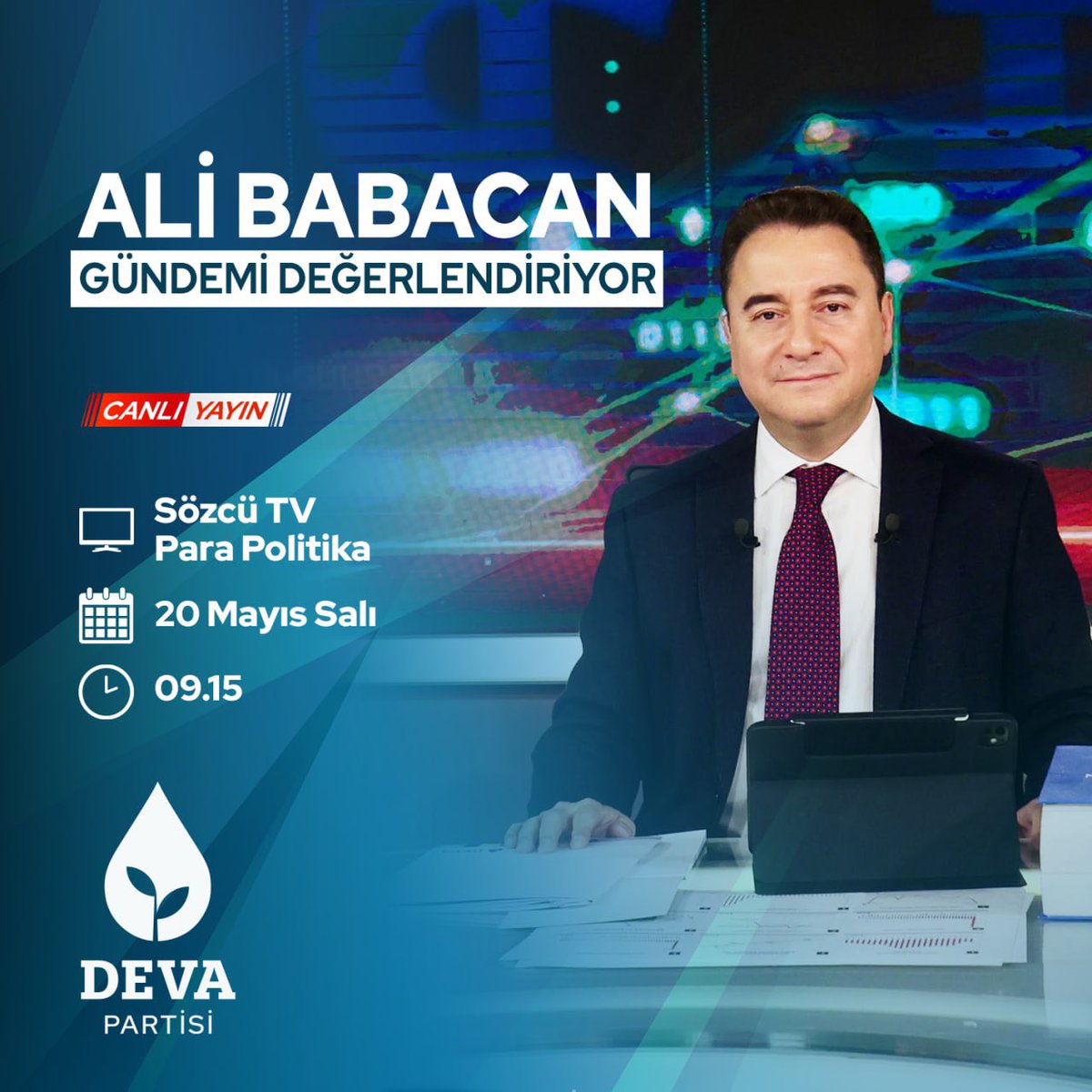 Ali Babacan, Sözcü TV'de Para Politika Programına Katılacak