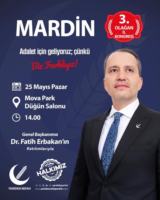Yeniden Refah Partisi Genel Başkanı Fatih Erbakan Mardin'de
