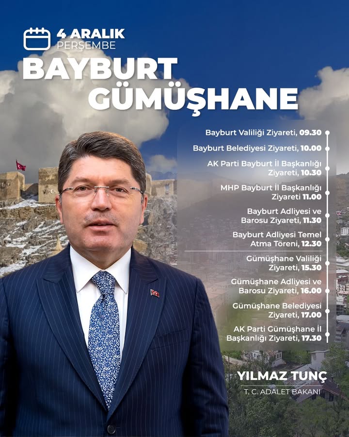 T.C. Adalet Bakanlığı: Karadeniz Bölgemizin Bayburt ve Gümüşhane Şehirlerindeyiz